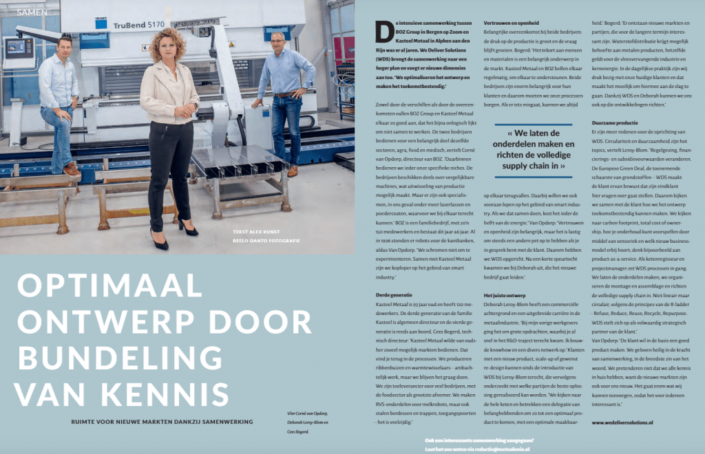 We Deliver Solutions in Metaal + Techniek Magazine